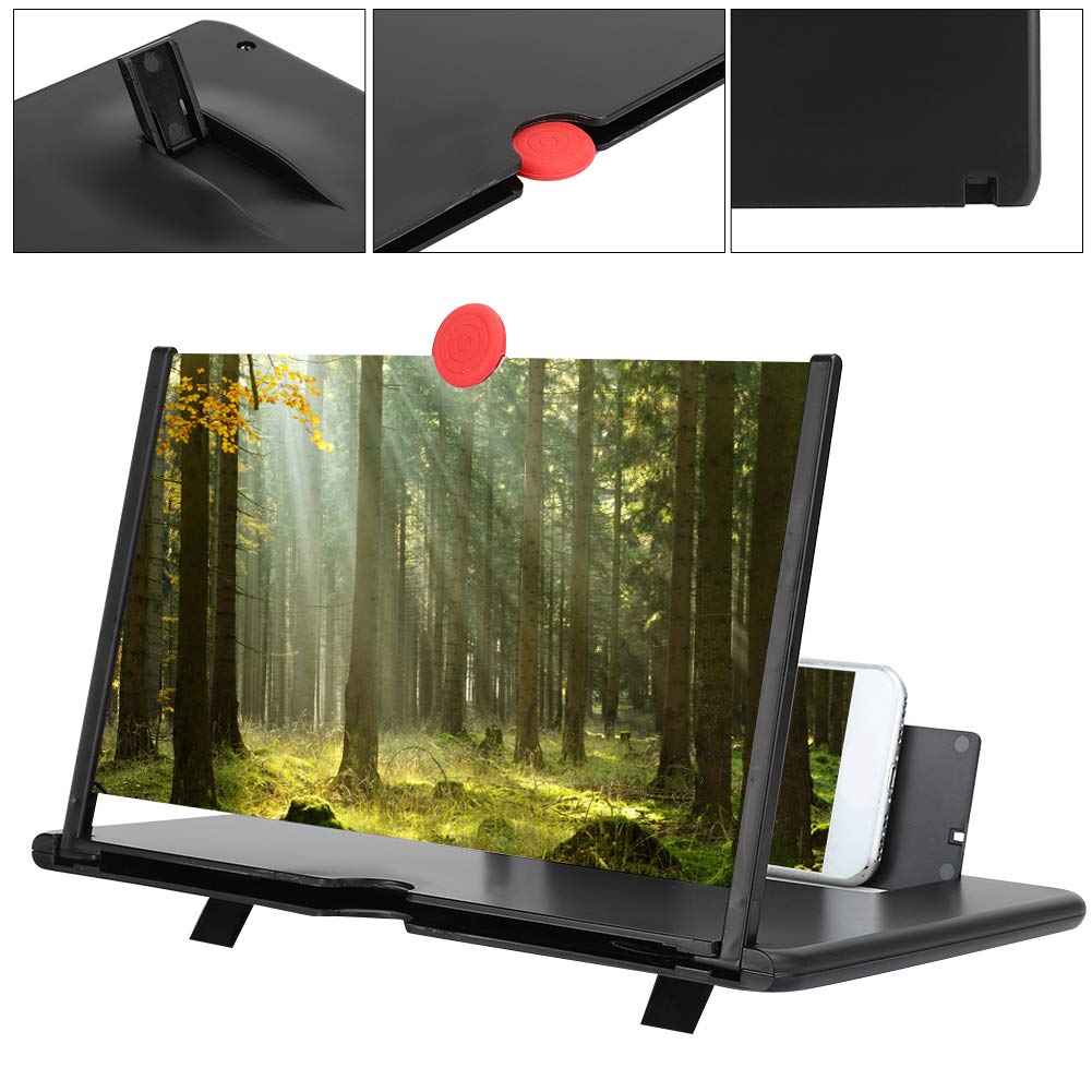 Loupe D'écran Smartphone 12 Pouces - Agrandissement 3x, Anti-reflets - Support Rétractable Portable - Pour Films, Vidéos, Yeux Protégés - 8