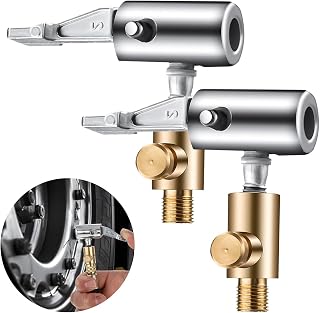 Lock On Air Chuck Tire Inflator Hose Adapter, Car Air Pump Connector,Car Portable Air Pump Connector, All Metal 90-Degree Locking Tire Inflation Hose Adapter,Fits for Most Car Models