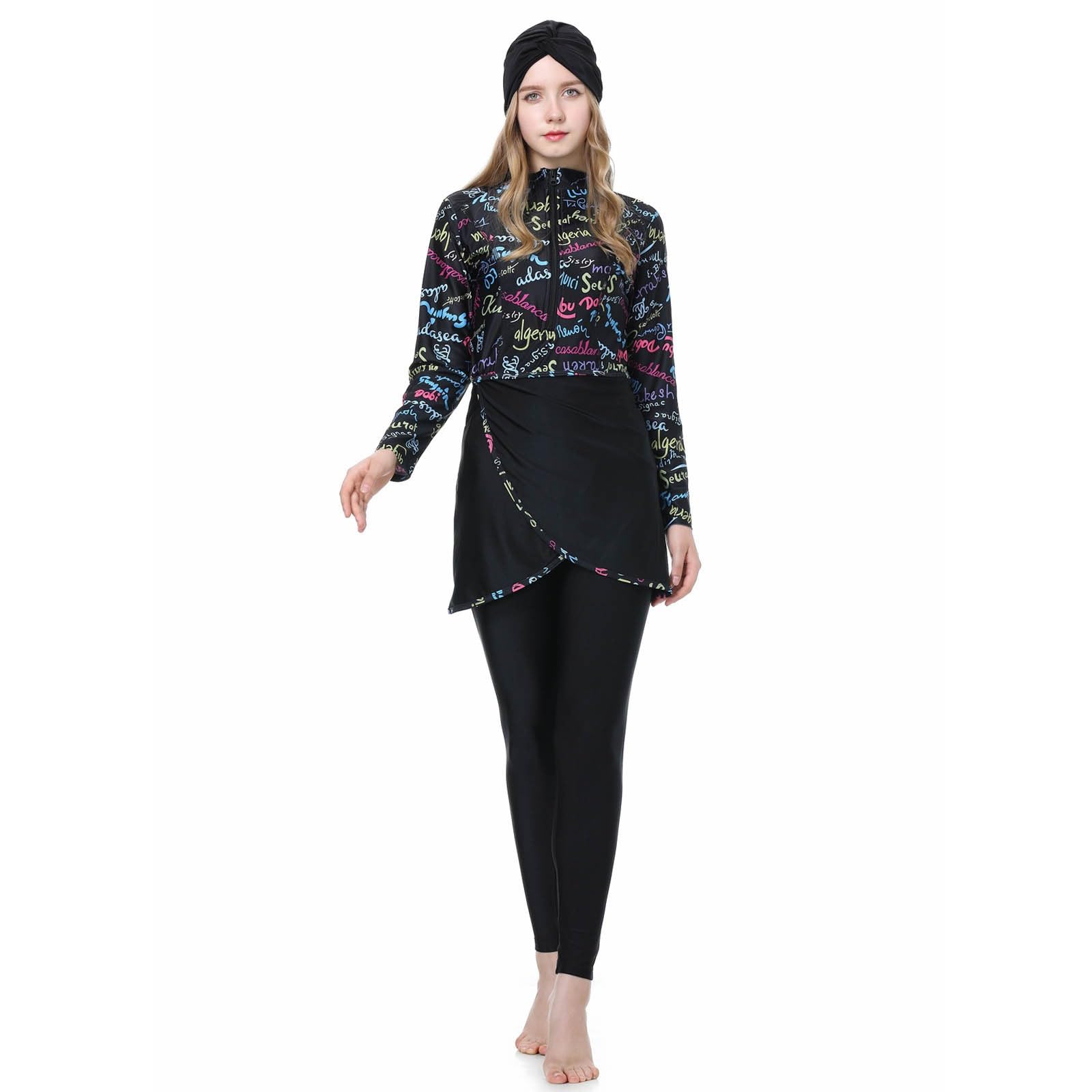Burkini Damen: Muslimische Badeanzug Uv Rashguard Slim Fit Push Up Swim Suit Schwimmanzug Große Größe Bauchweg Badeanzüge Badebekleidung Shape Swimwear Bademode