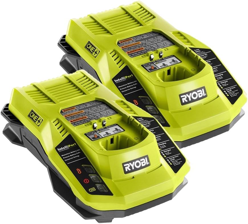 Ryobi 18 Volt P117 2 Pack Dual-Chemistry Battery Charger # 140185011-2PK