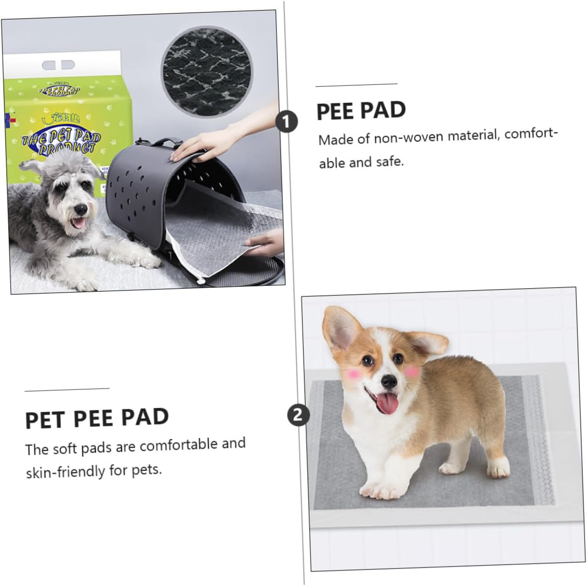 30Pcs Disposable Pet Pee Pad Thickened Absorbent Training Mat for Dogs and Cats White for Home Travel and Crate Use for