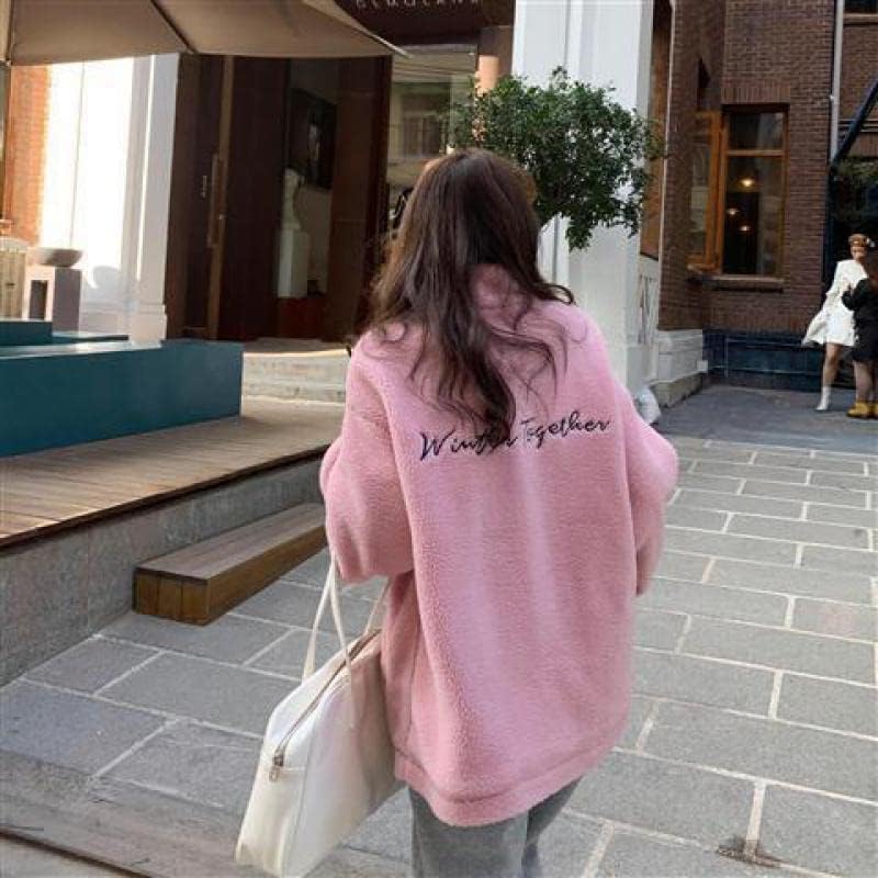 Miniatura 3 de Kawaii, chaqueta Sherpa para mujer, chaquetas de vellón para mujer, chaqueta mullida con cremallera, chaqueta Y2k Aesthetic