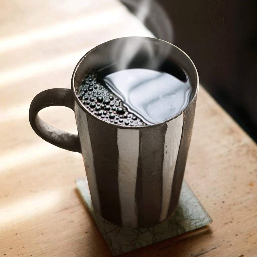 Generic Tazas de Café de Cerámica, Tazas de Café de Mango de Gran Capacidad, Tazas de Café de Té, Tazas de Cerámica de Té/Marrón, Blanco/12,5 Onzas