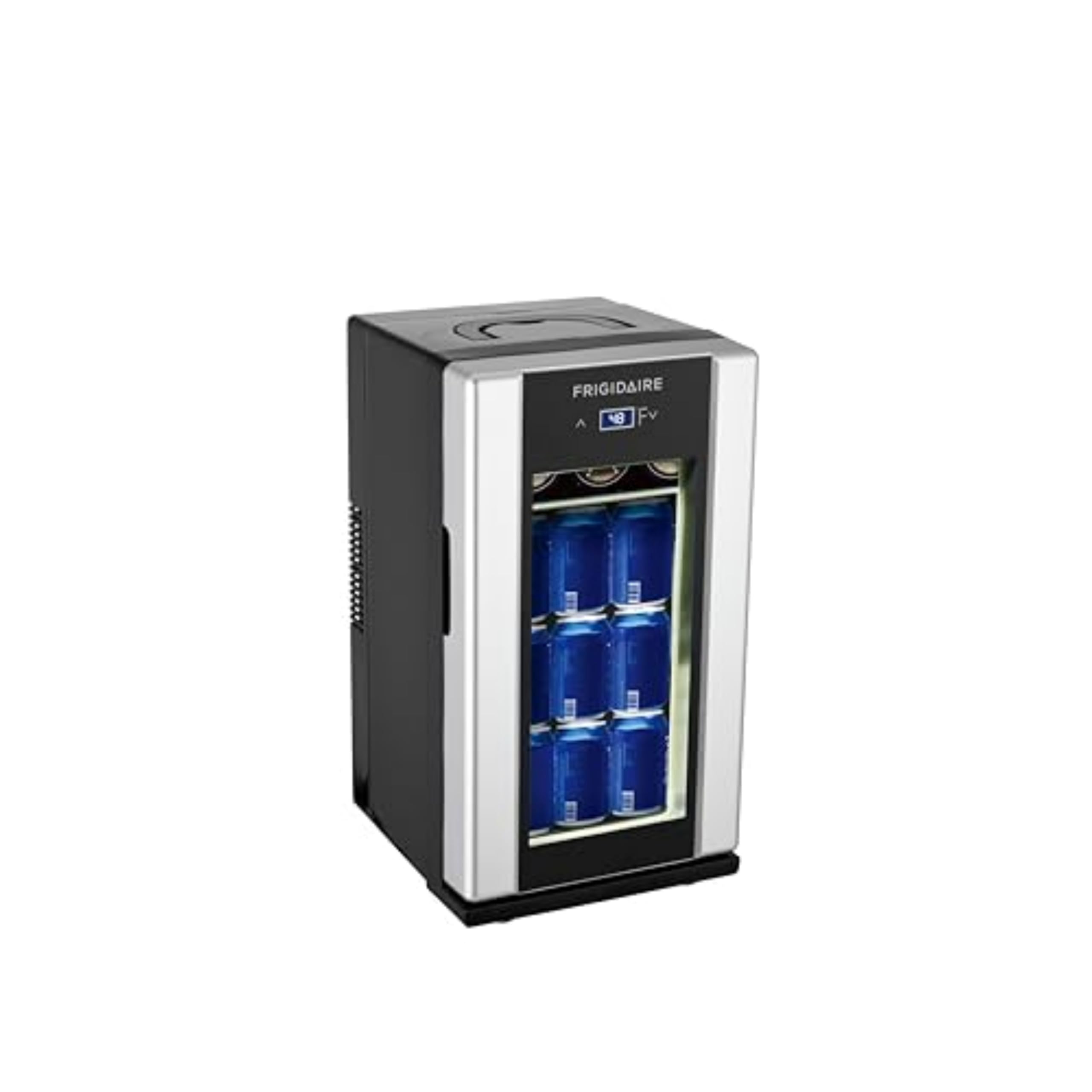FrigidaireEFMI5567AMZ 18 Can OR 4 Wine Bottle Retro Beverage Fridge, Adjustable Temperature Control, Stainless