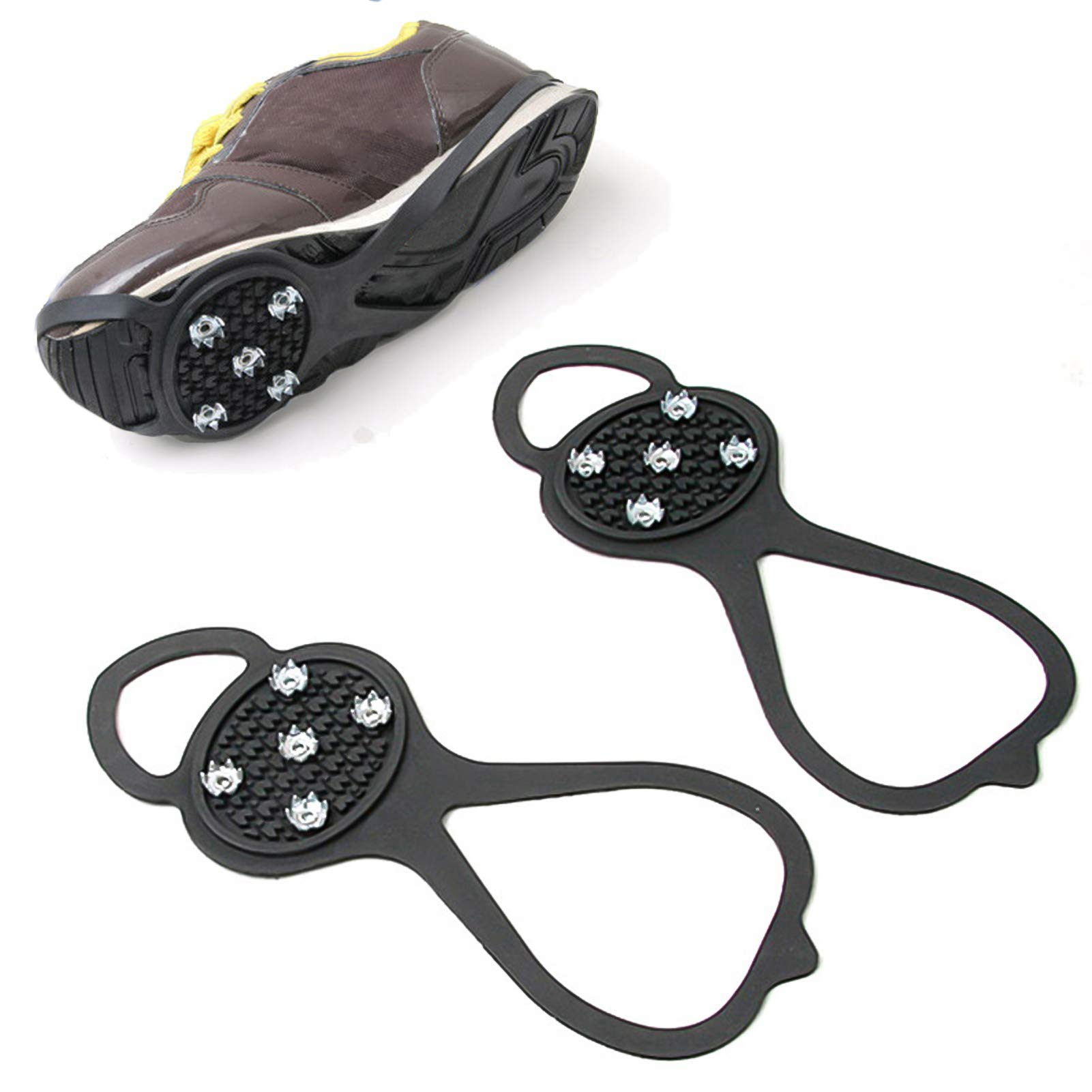 2 stuks universele antislip gripper spikes corrosiebestendige sterke grip ijs sneeuwschoen stijgijzers tractie noppen sneeuwschoen spikes kopen vanaf een prijs van 7.17
