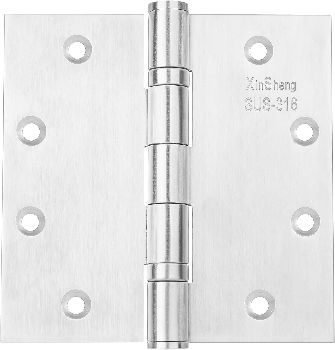 3 Pack Full 316 Stainless Steel Door Hinges 4.5x4.5 Inch Heavy Duty Marine-Grade Rust Proof Ball Bearing Hinges for Exterior Outswing Doors, High-Salt Environments Non Removable Pin