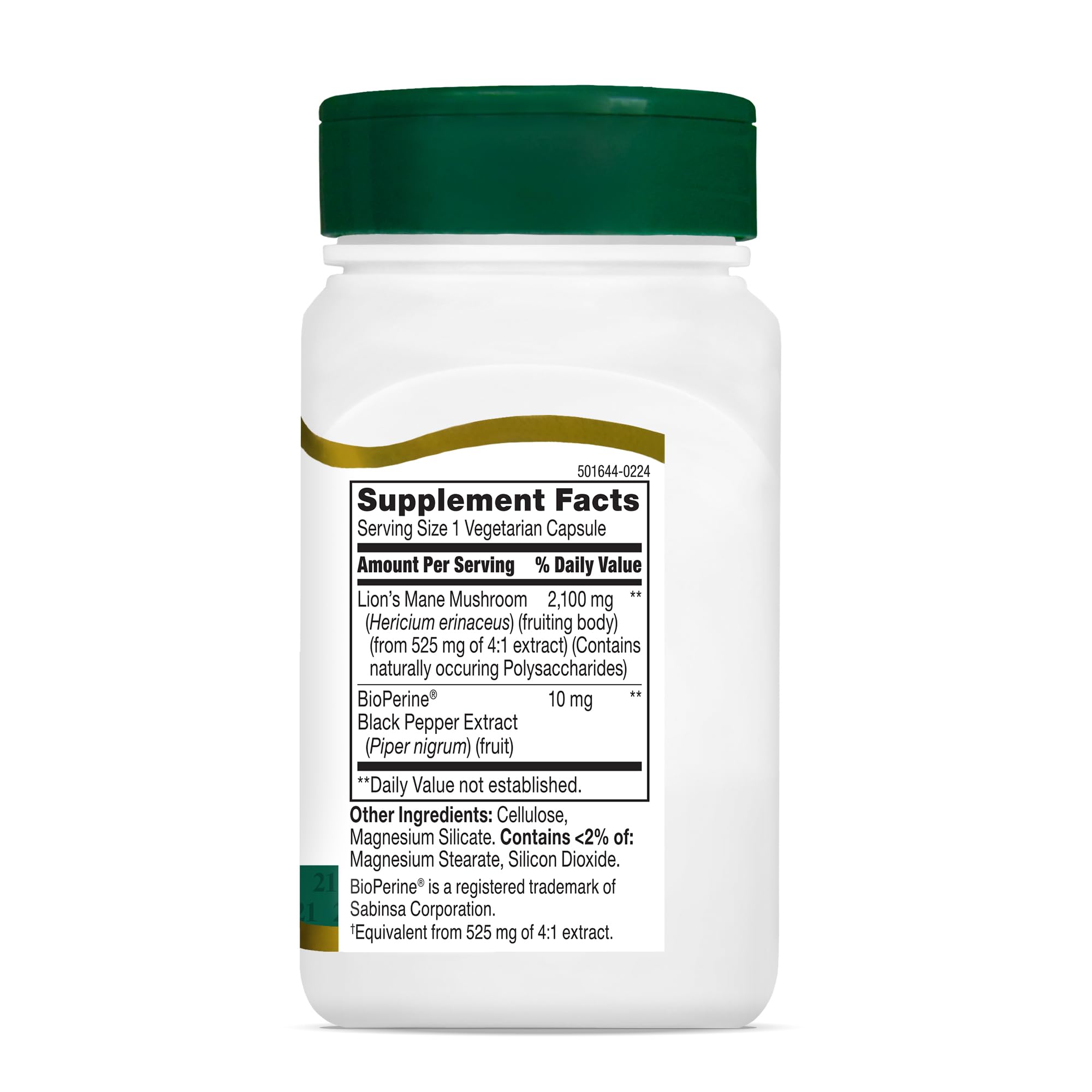21st Century Lion's Mane 2,100mg with Black Pepper Capsules, Brain, 60ct — Amazon image 6