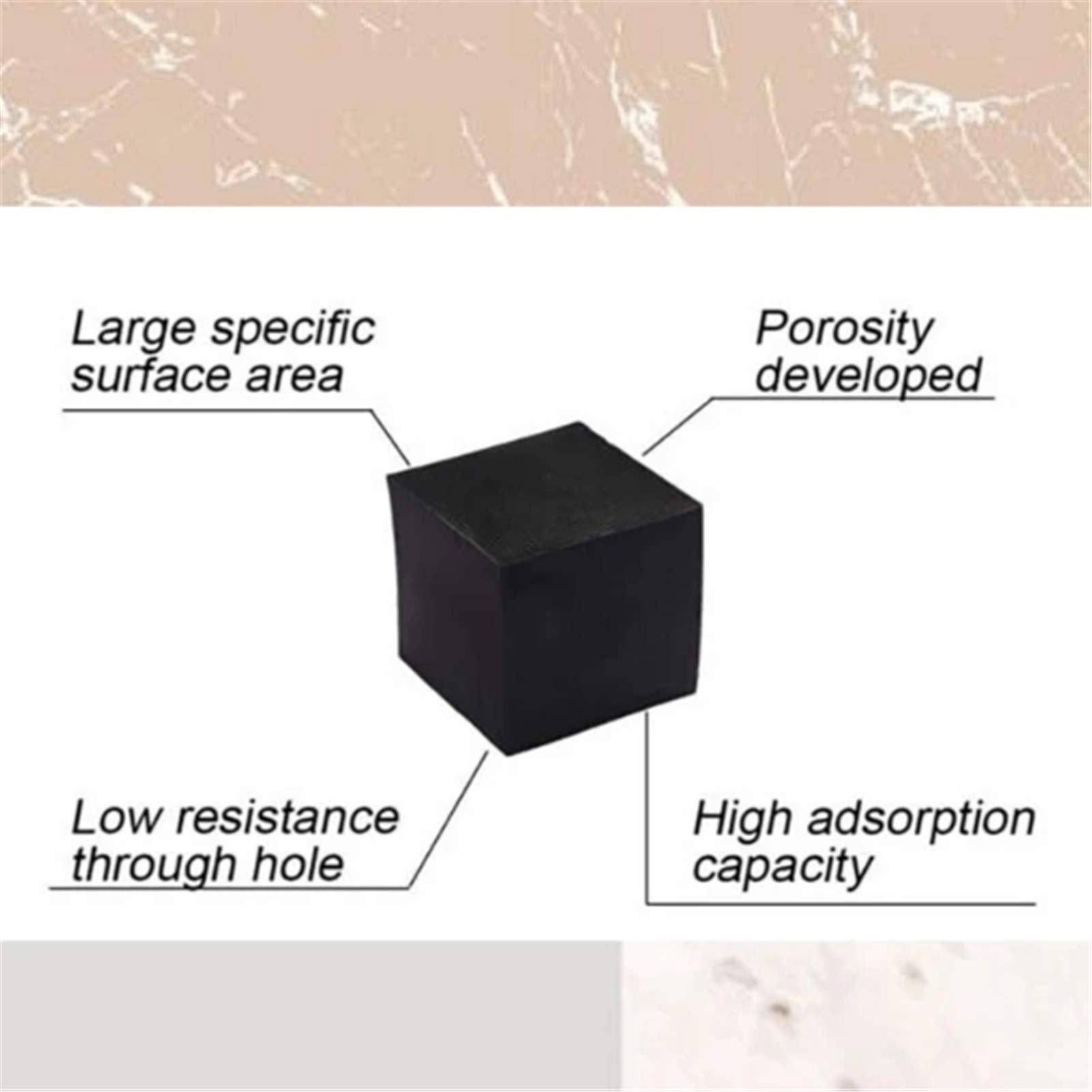 Cube Filtre à Eau Charbon Actif 115x110x115 Mm - Pour Aquarium, Abreuvoir Animaux - Rechargeable Au Soleil