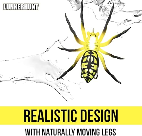 Miniatura 6 de Lunkerhunt Señuelo de pesca de araña fantasma para pesca de lubina (2 pulgadas)  Señuelo de araña con balasto de auto-corrección para una acción