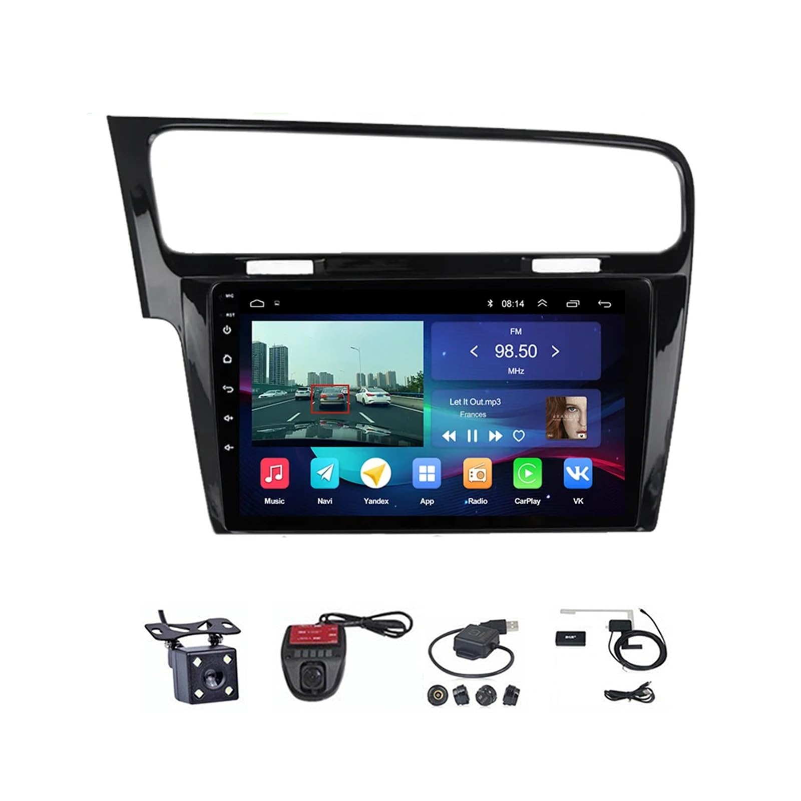 Autoradio Android 9 pouces GPS et Bluetooth avec caméra pour Volkswagen Golf 7 2013-2017