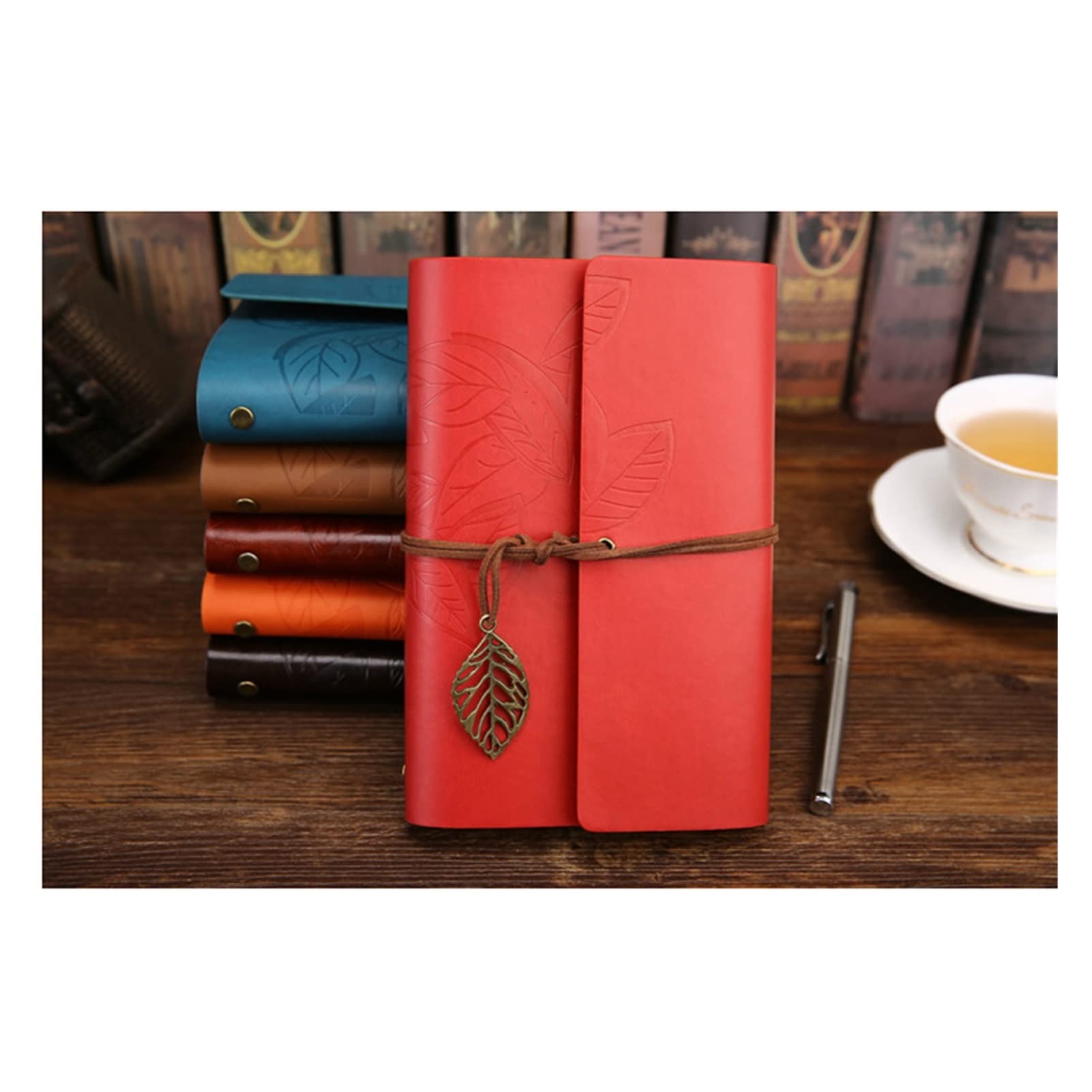 EDDGE Cuaderno Vintage Diario Bloc de Notas de Cuero PU Espiral Literatura Libro de Notas Papel reemplazable Diario planificadores Escuela papelería Regalo