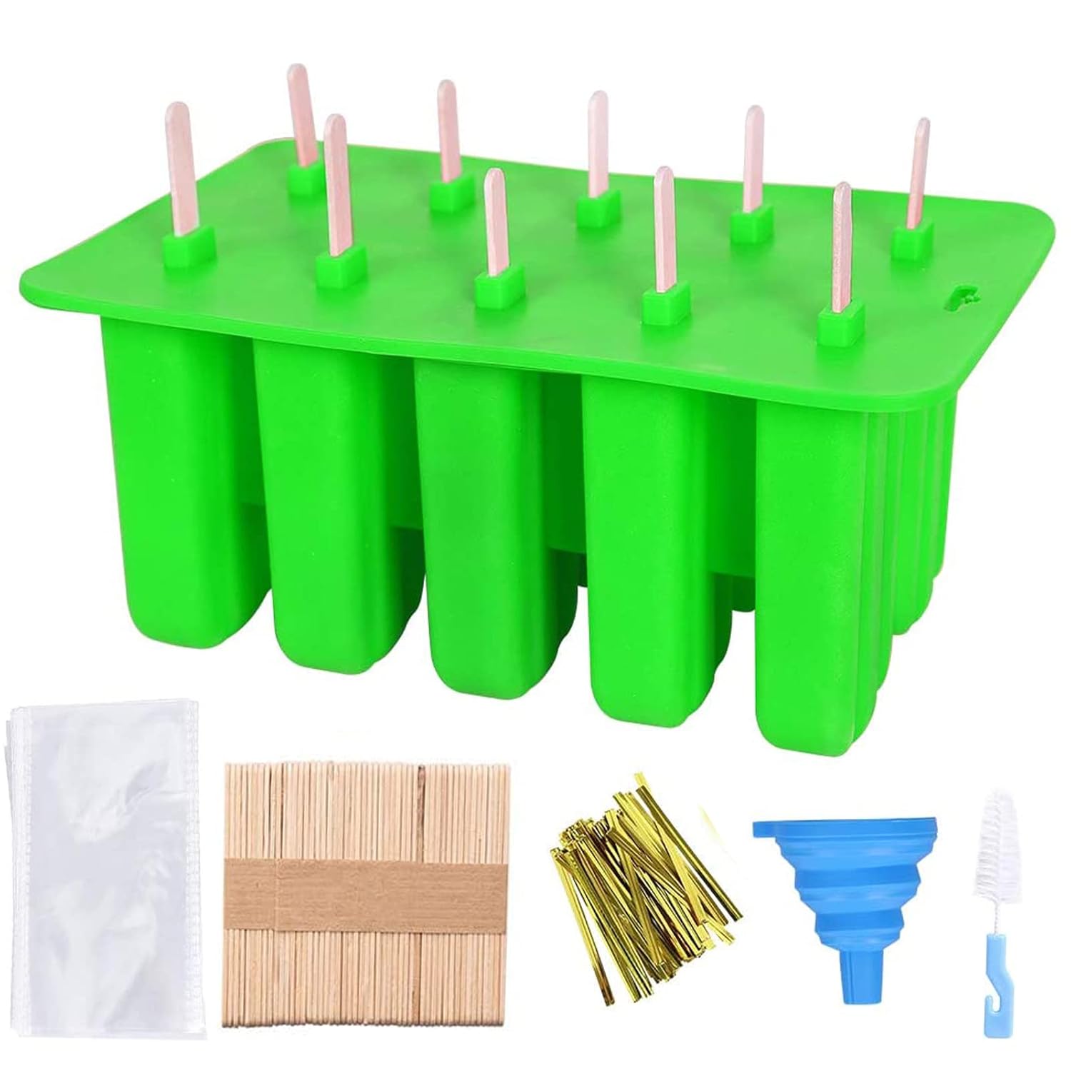 Buy Popsicle Molds, 10 Cavities Silicone Ice Pop Mold with Lid, Release Ice Pop Maker for DIY