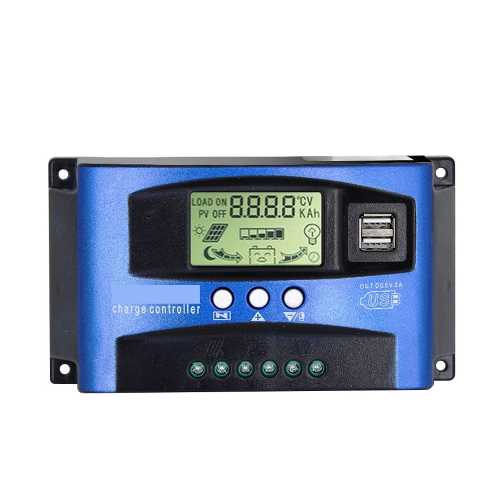 LNHHG Solar Charge Controller 30A-100A 12V/24V Dual USB LCD Display(100A)