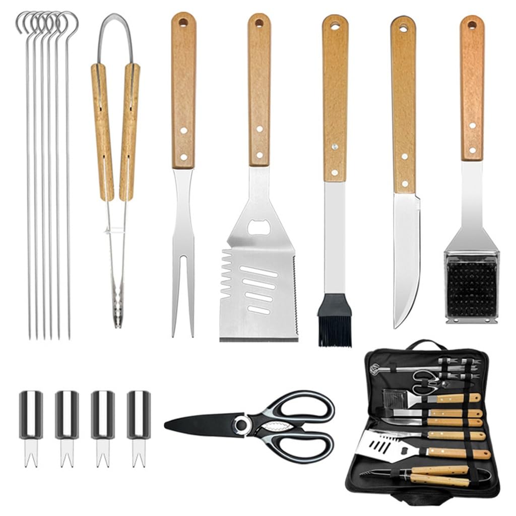 Fork Shovel Clip BBQ Accessories Cloth Bag Stainless Steel Baking Set
