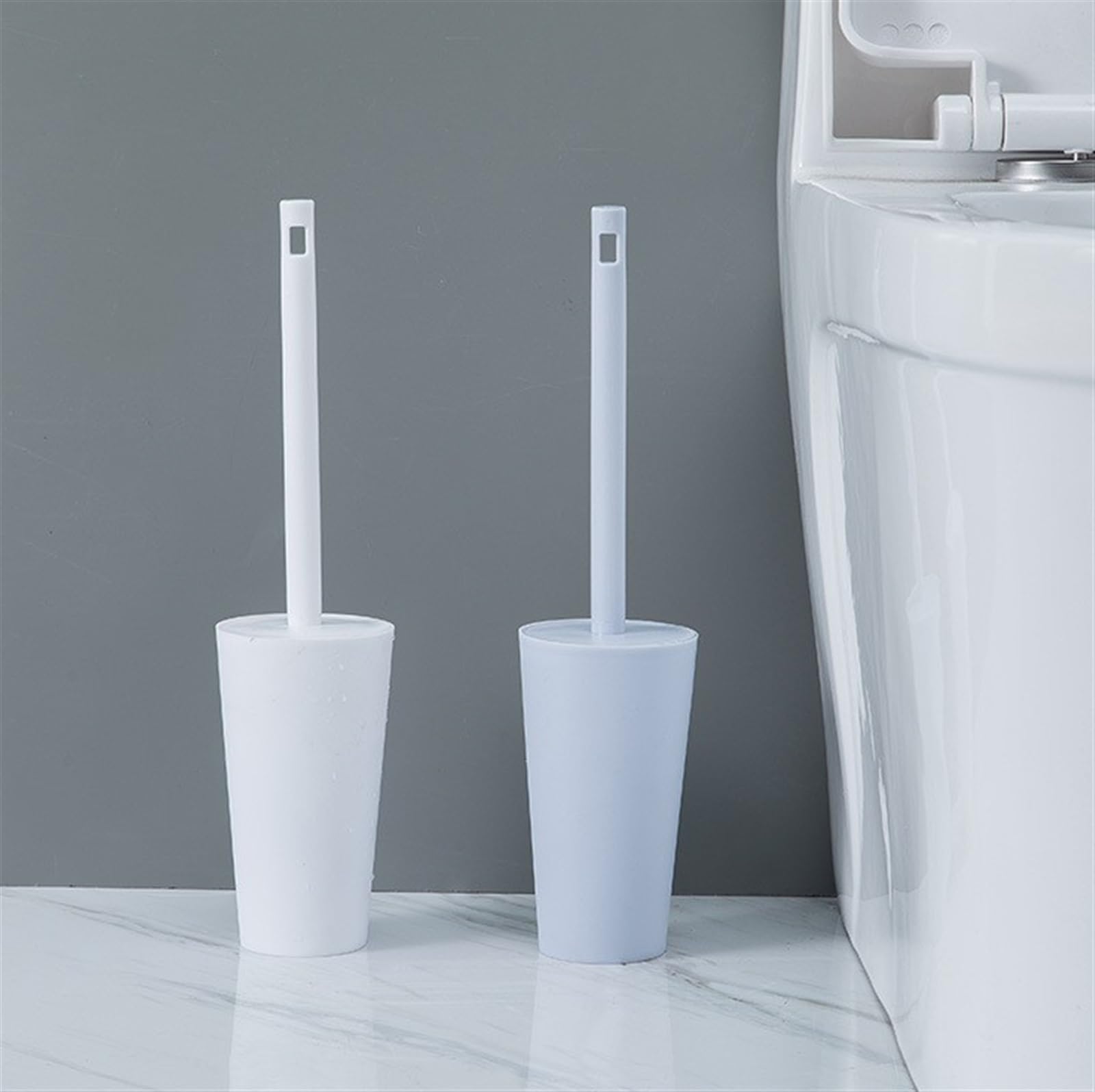 Escobilla WC Escobilla De Baño Escobilla De Inodoro De Plástico con Base Escobilla De Inodoro De Diseño Compacto E Independiente Escobilla de Baño(Blue)