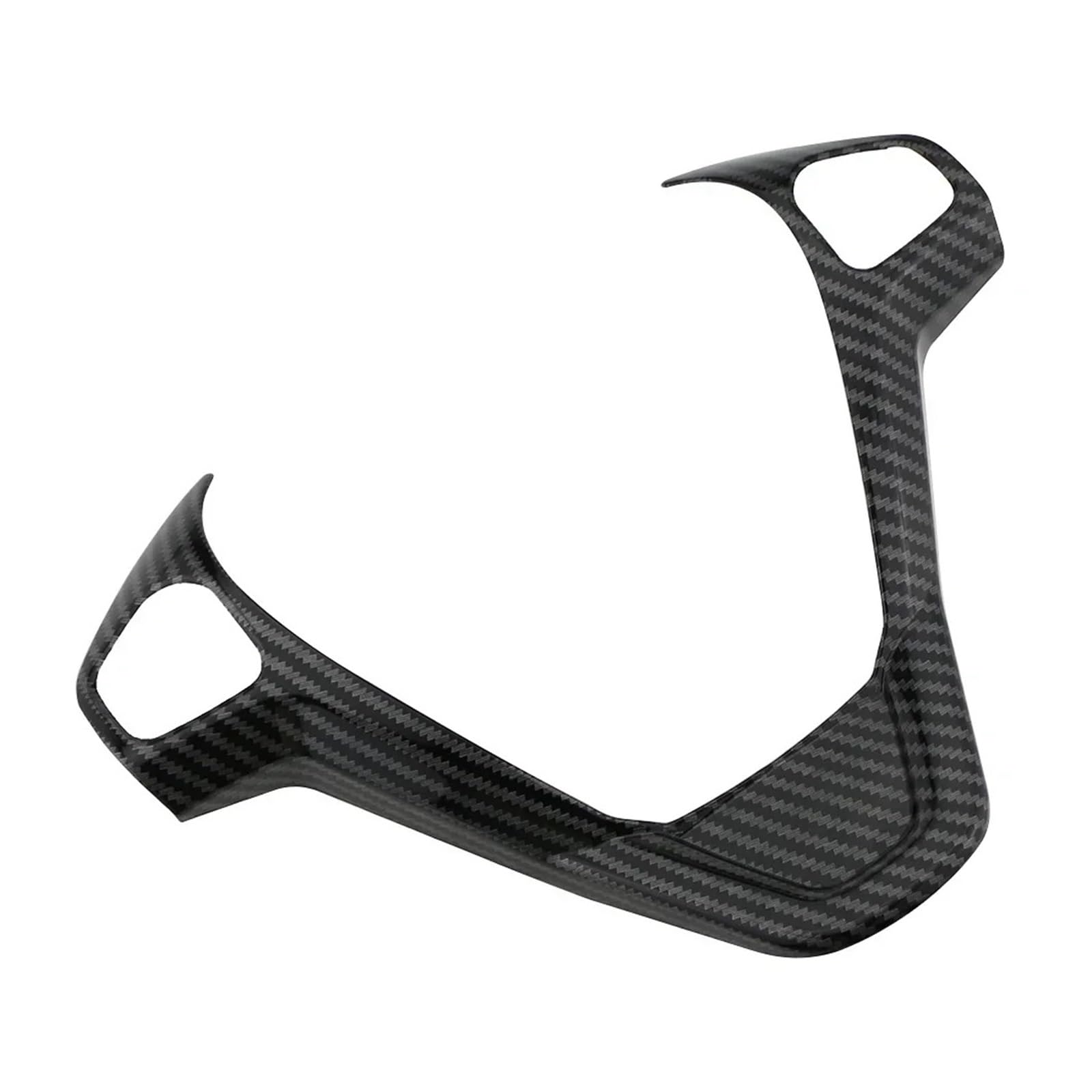 Car Interior Sticker for Fiesta MK7 2009-2017 for Ecosport 2012-2017 Car Steering Wheel Panel Decoration Cover Trim Stickers(2hole-Carbon-Black)