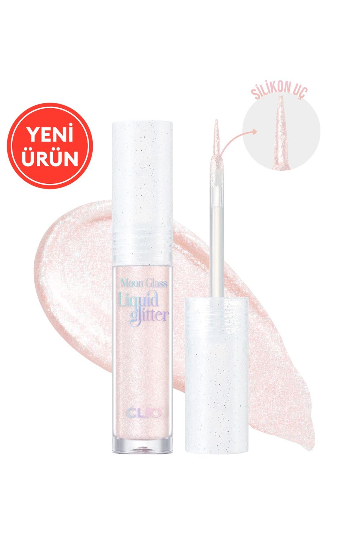 CLIO Işıltılı ve Şeffaf Likit Glitter Moon Glass Liquid Glitter Sweet Cloud (04 Pink Spread)