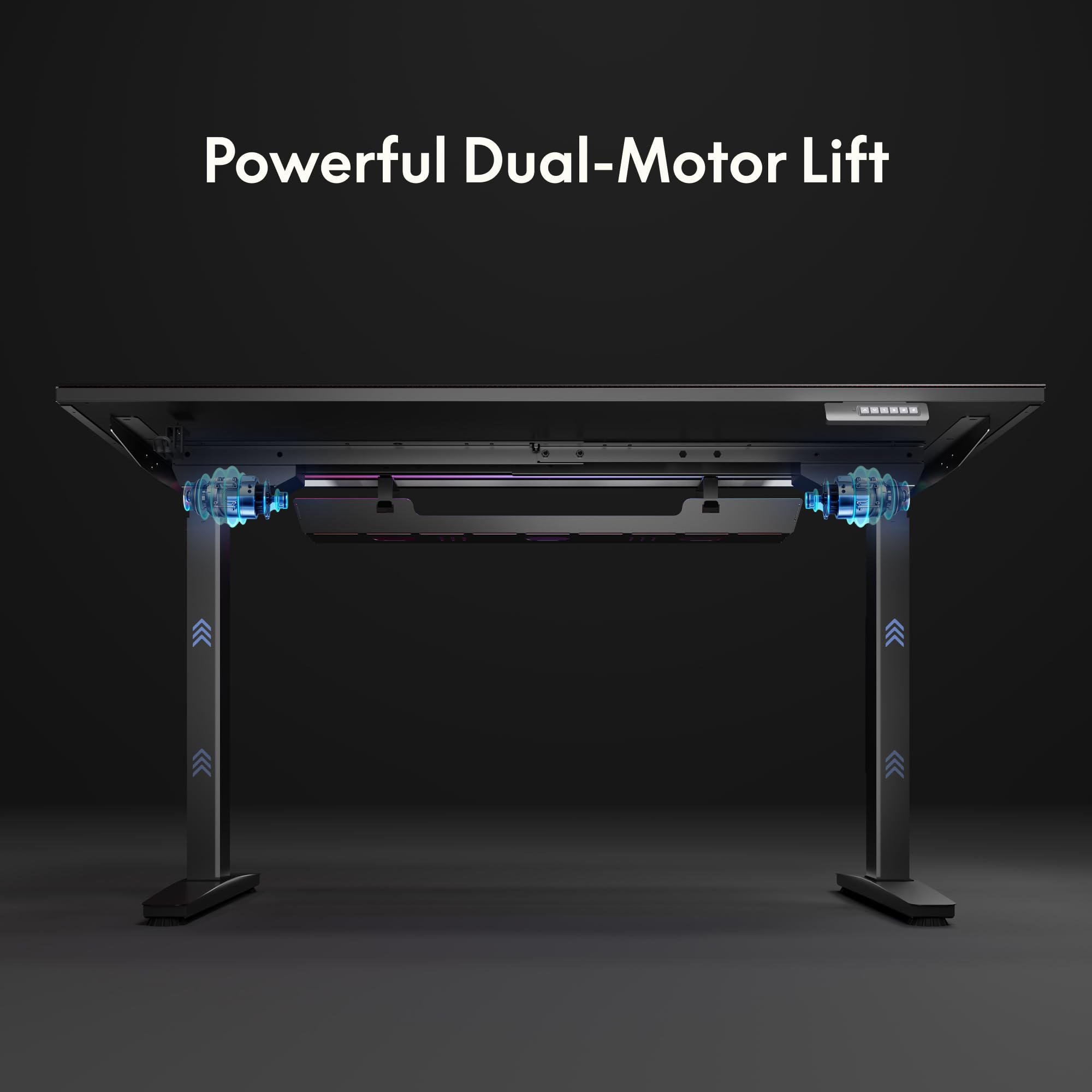 FLEXISPOT Electric RGB Gaming Standing Desk 55 Dual Motor Height Adjustable Desk with Integrated Cable Management Ergonomic Sit-Stand — view 4