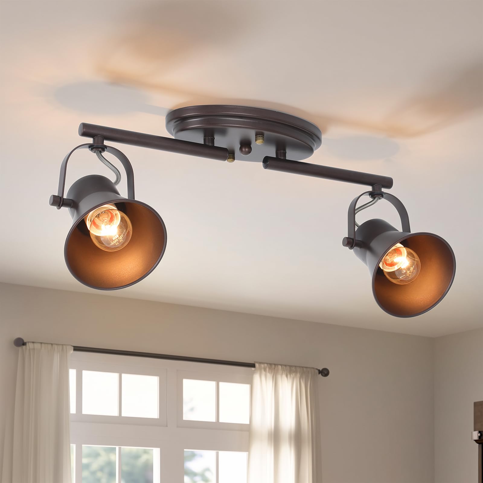 2-Light Ceiling Spotlights,Oil Bronze Track Lighting,Ceiling Mount