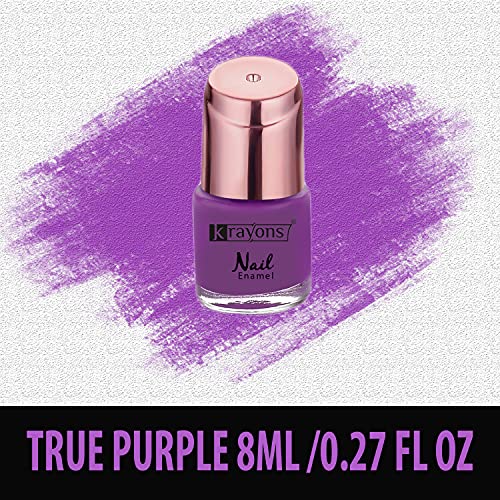 Image of Krayons Crazy Gel Nail Enamel, Waterproof, Longlasting, 8ml Each, Multicolor, Pack of 3 (Shimmer Golden, Shimmer Silver, True Purple)