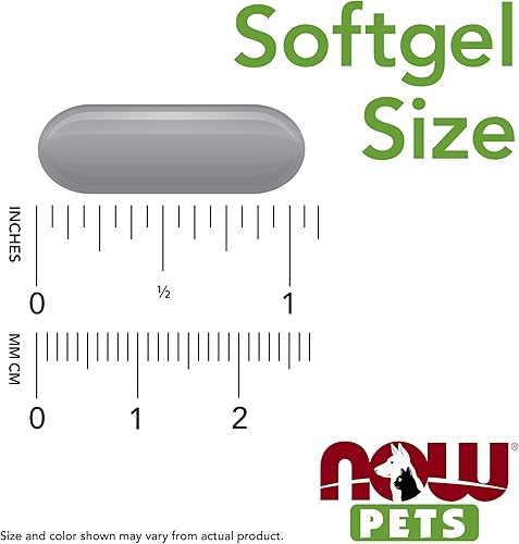 Miniatura 4 de NOW Pet Health, Suplemento Omega 3, formulado para gatos y perros, certificado NASC, 180 cápsulas blandas