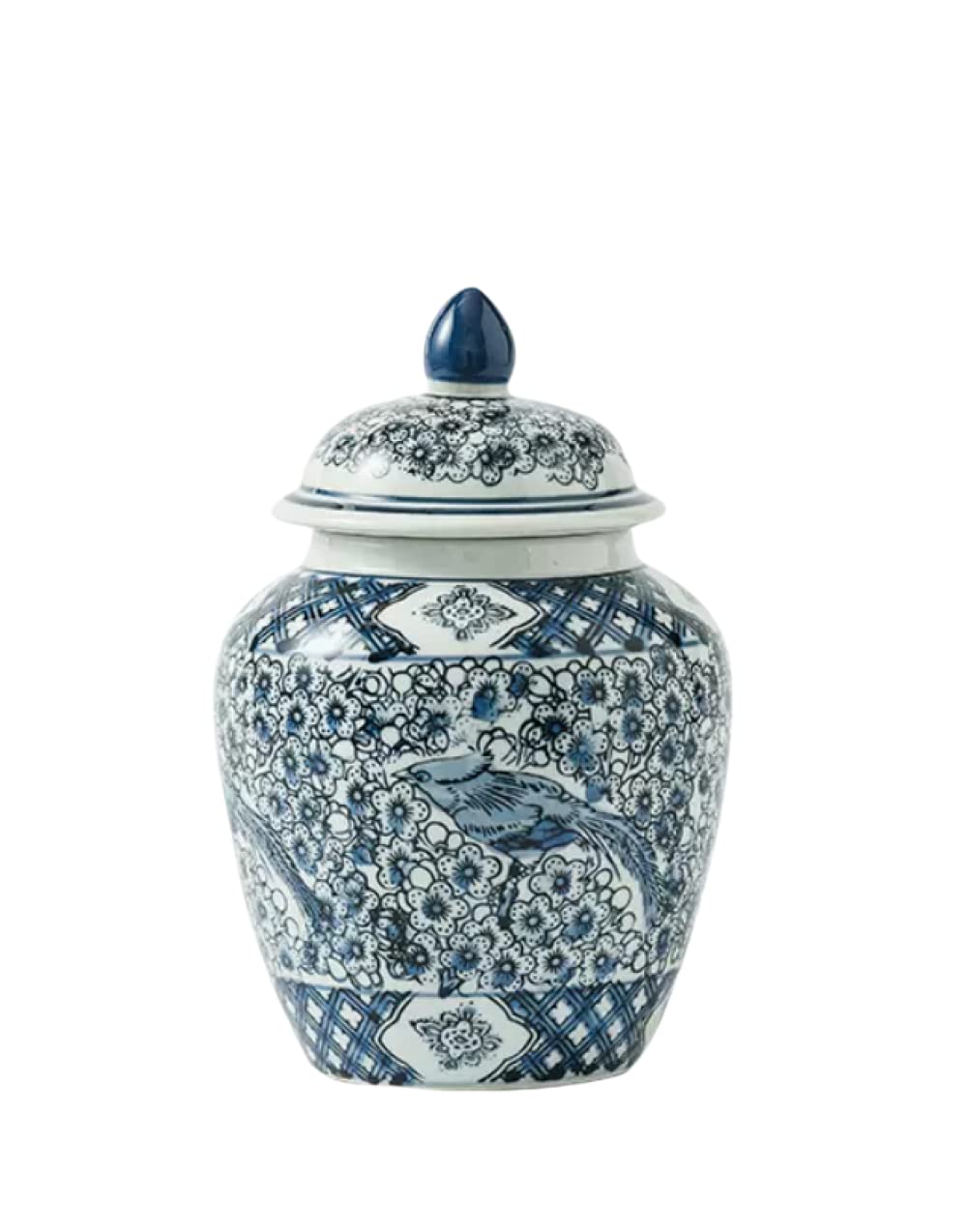 asdchZen Vases Traditional Oriental Style Ceramic Ginger Jar, Antique Ceramic, Storage Vase Flower Pot Office Bedroom Home Decorations -B 30X19Cm,A 26x17cm