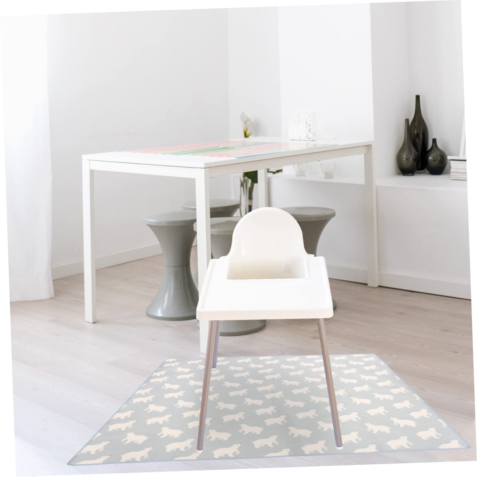LALAFINA Tapis De Sol Antidérapant Pour Chaise Haute Tapis Multifonctionnel Pour Extérieur Confort Et Durabilité Idéale Les Éclaboussures