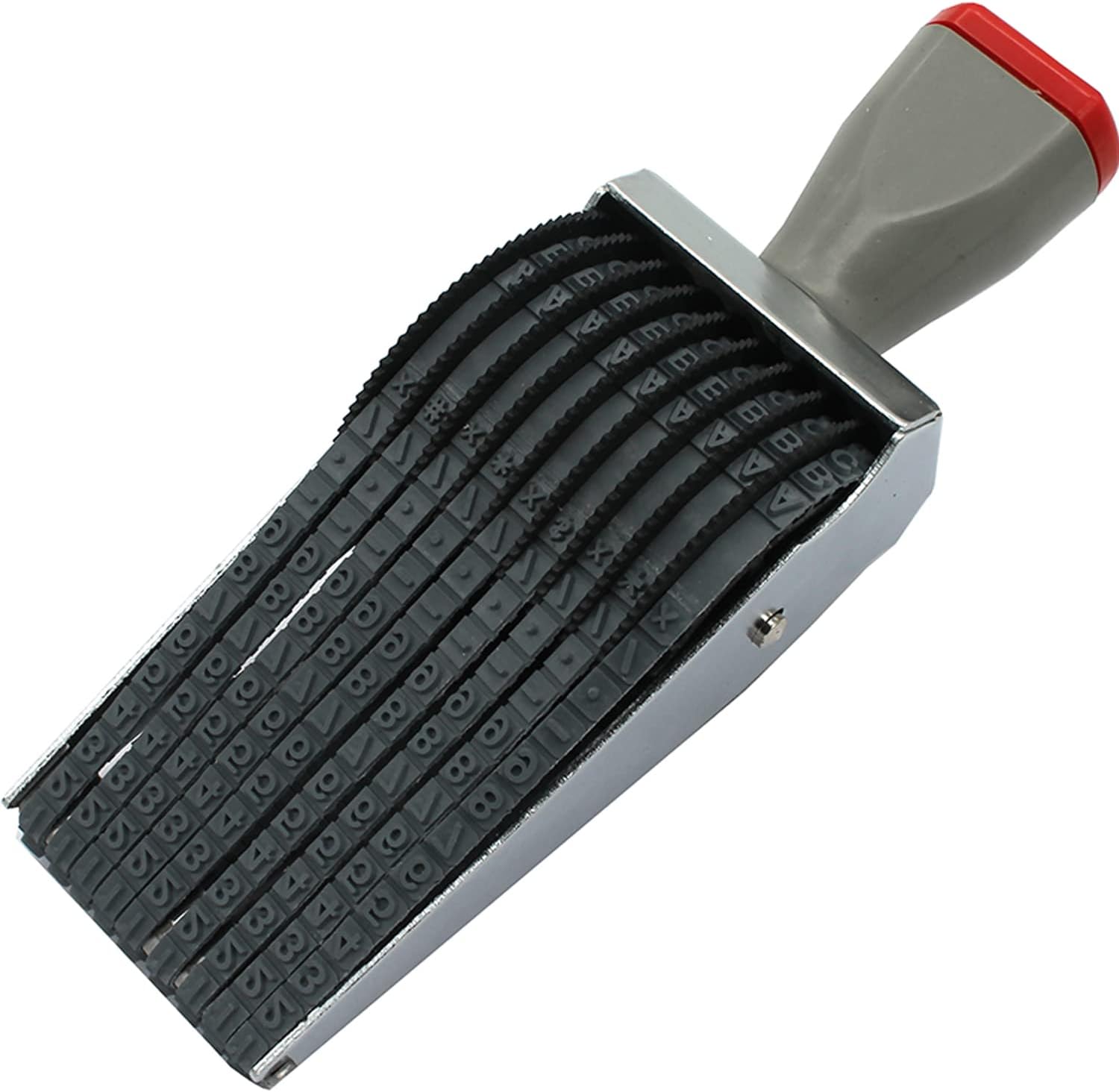 ZENG 9-Digit Adjustable Roller Stamp -Changeable Alphabet Number Symbol, Multicolor (6x5.2x16.8cm)