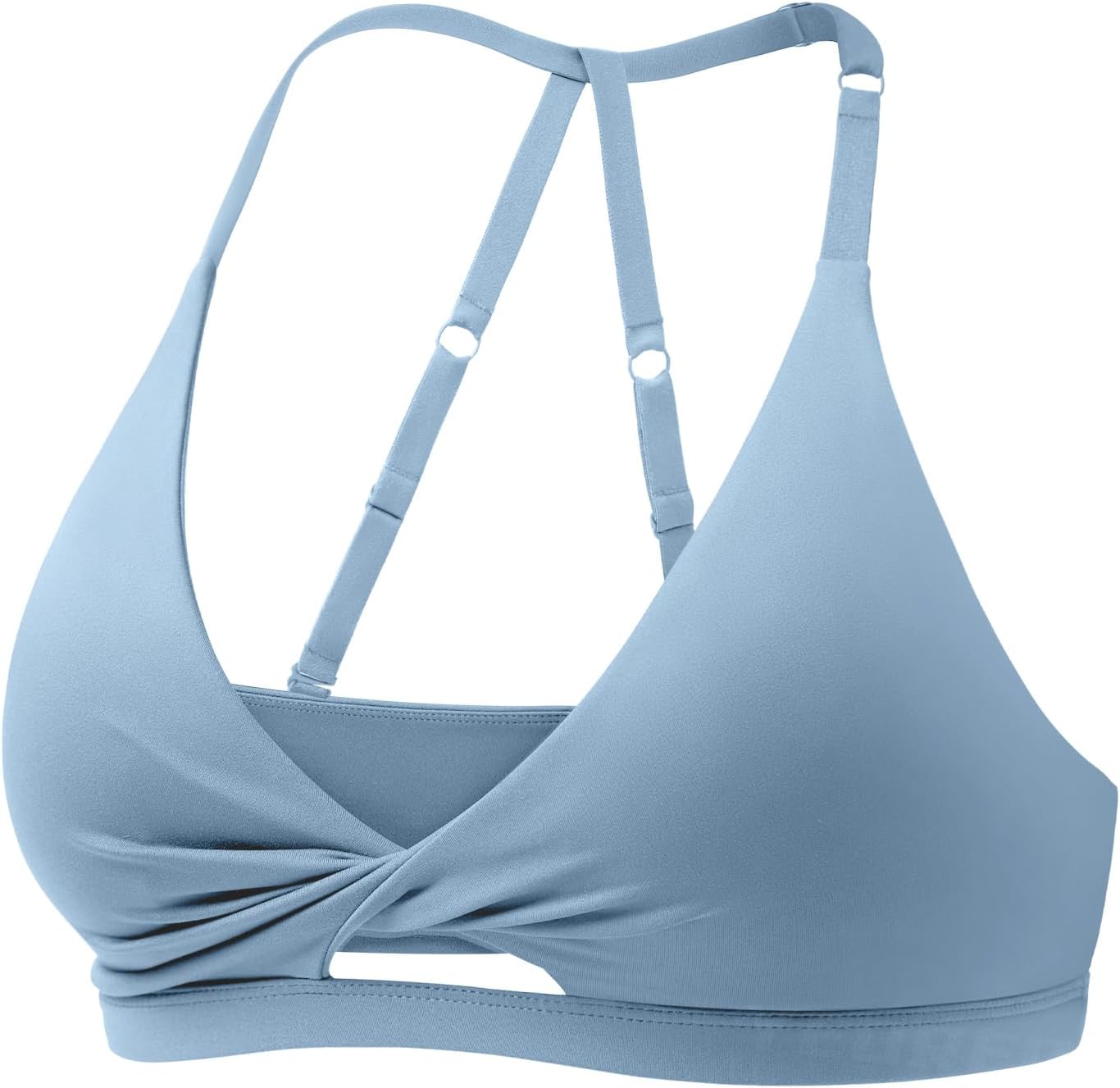 YEOREO Sports Bras for Women Open Back Workout Gym Bra Padded Medium Impact Yoga Tops with Ajustable Back Straps