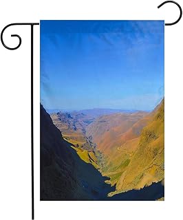 Welcome Garden Flag Vertical Cold Sani Pass Greenery Lesotho Underberg Majestic Shadows Near Green Forest Mountains Sky Nature Yard Outdoor Decorative 12 x 18 Inch