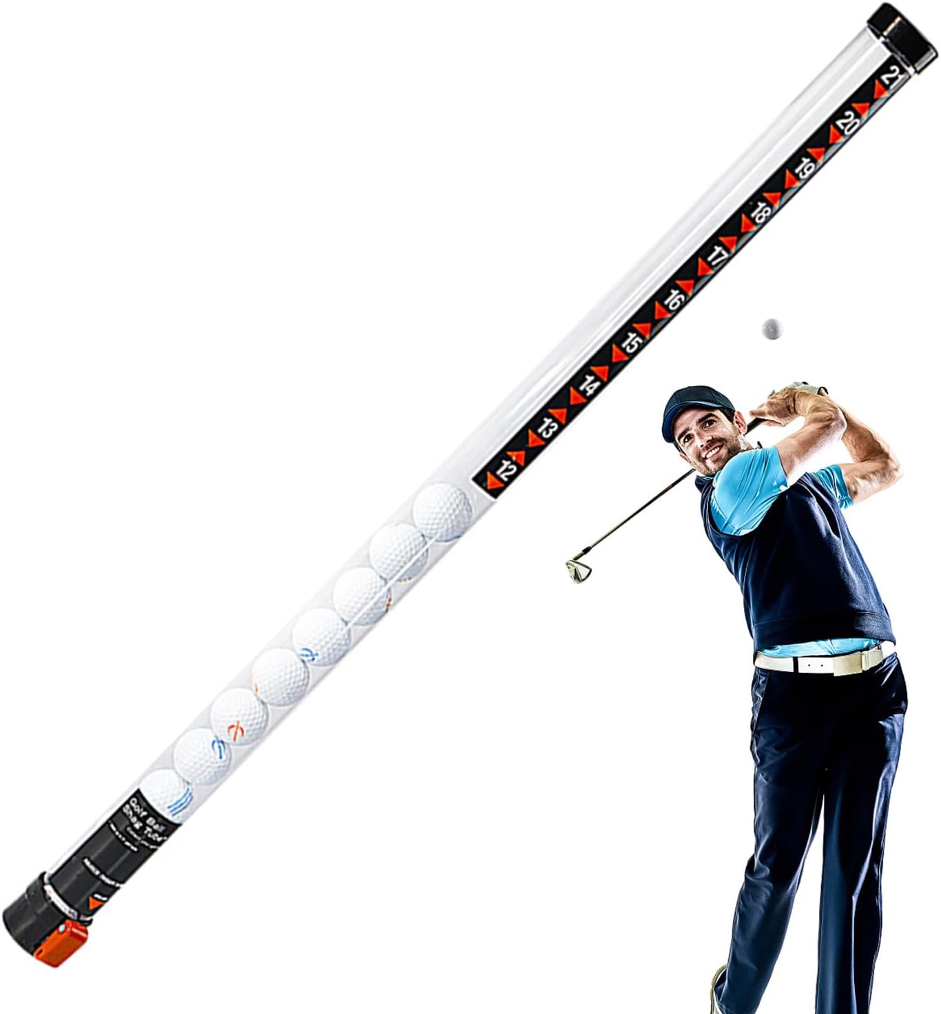 Golf Ball Picker Upper Tube, Multifunctional Transparent Pickup Retriever, Golf Ball Collector Tube, Lightweight Reusable Pick up Tools, Labor-Saving Collector Tube for Golf Park