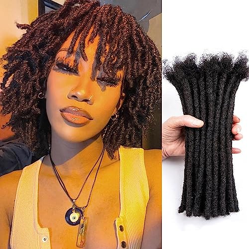 Loc Extensions Human Hair 6-22 Inch 0.6Cm Width Handmade Permanent Dreadlock Extensions For Women/Men Can Be Dyed,Curled And Bleached #TOP2