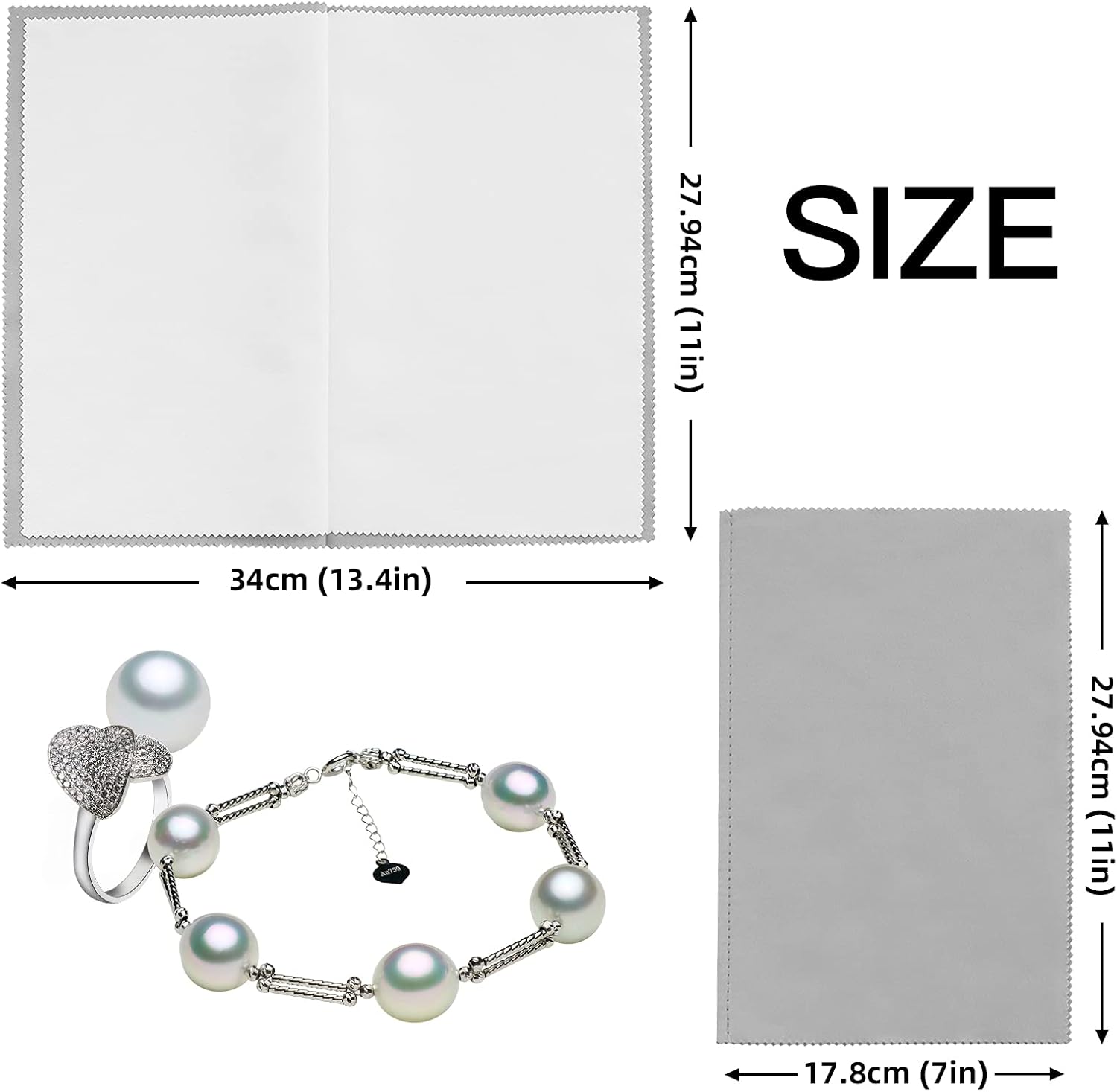 2 Pack Jewelry Cleaning Polishing Cloths,Professional Large Polishing Cloth,Suitable for Silver, Gold, Platinum, Diamonds (11*14 inches) Pink&Gray 735435252365 : Arts, Crafts & Sewing