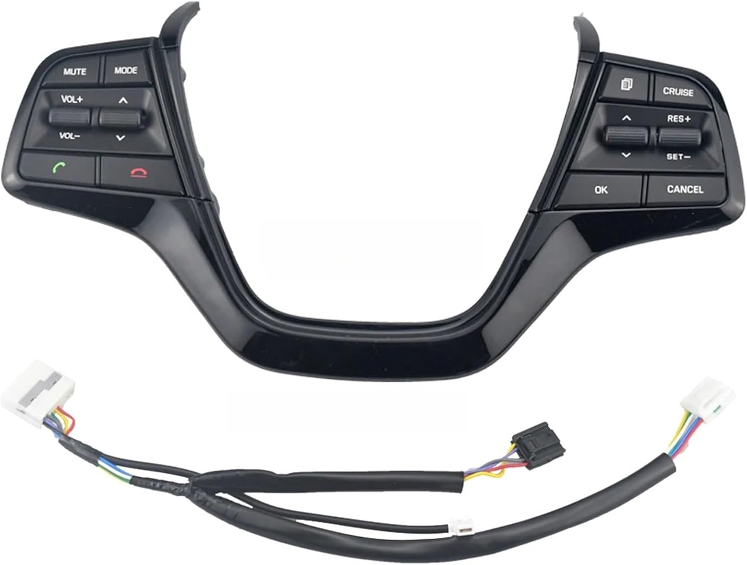 Telephone Voice Instrument Control Cruise Control Steering Wheel Buttons Switch Compatible with Hyundai Elantra 1.6l 2016 2017 2018 2019(Piano Black)