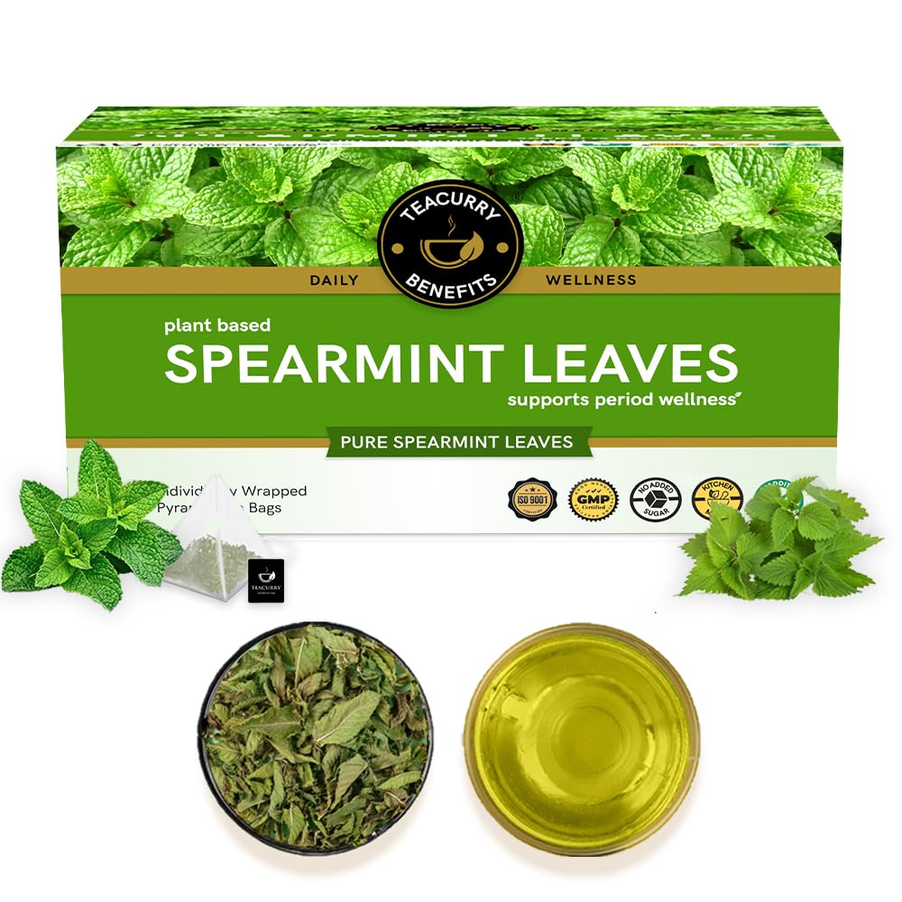 - Spearmint Tea - Helps With Hormonal Imbalance, Facial Hair, And Pcos | Spearmint Tea Bags (30 Tea Bags - 1 Month Pack) - 60 Grams