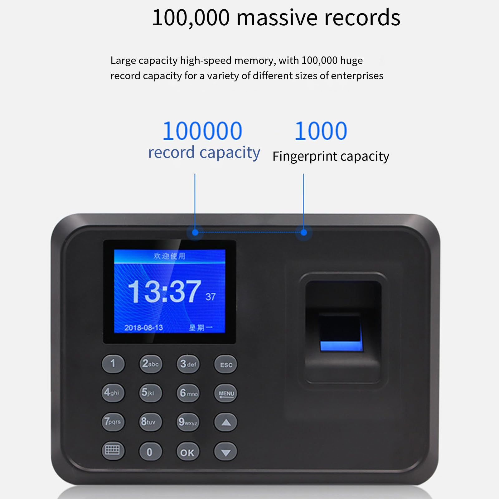 Macchina per presenze Pendolarismo, multilingua, Impiegati aziendali Accesso con le dita Smart Punch Card Machine