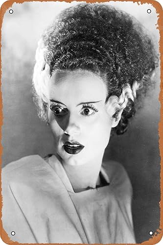 Cartel de metal retro de la novia de Frankenstein para cafetería, bar, oficina, garaje, hotel, hogar, decoración de pared, letrero de hojalata
