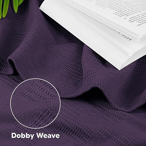 Image of Utopia Bedding 100% Cotton Thermal Blanket Plum Twin Size Soft, Lightweight, Breathable, Cozy Spring and Summer Blanket for Couch and Sofa, Home Room Decor Gifts for Women and Men (90x72 Inches)