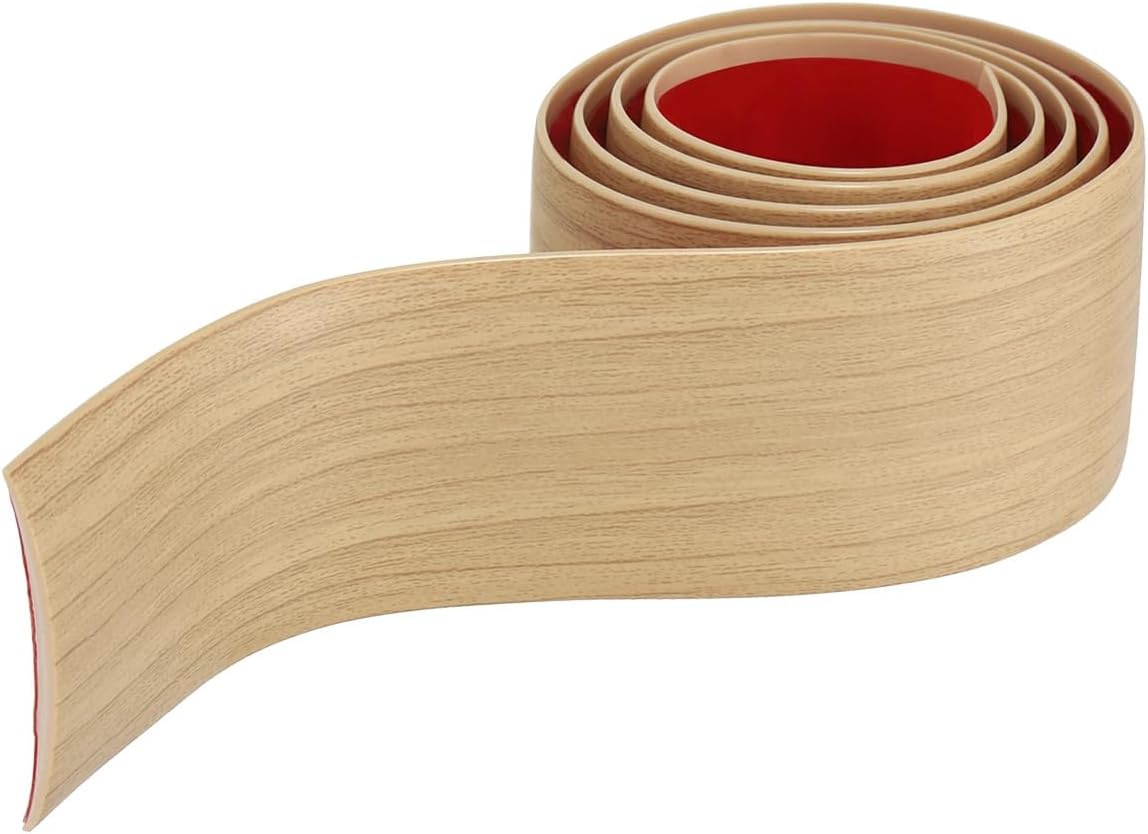 Wood Grain Floor Transition Strip, 1.5x39.4 Self Adhesive Vinyl Flat Divider Trim Threshold Gap Cover for Joining Carpet Tile Laminate Doorway, Oak