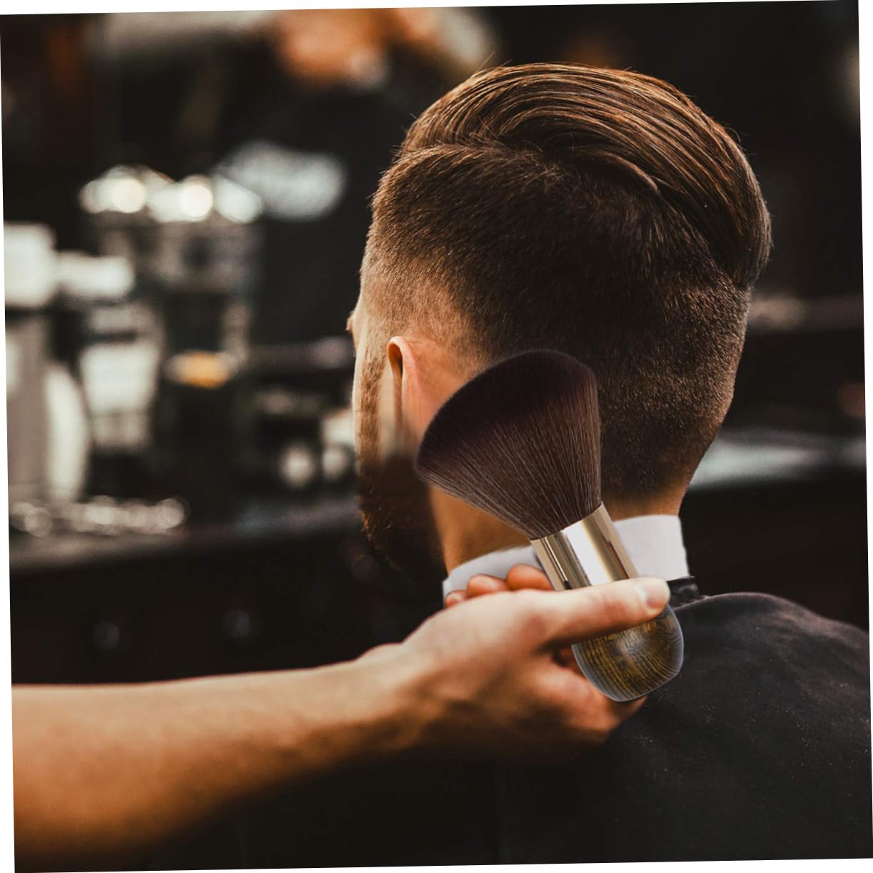Gatuida Cape de Coiffure Cape pour Styliste Brosse Plumeau pour Cou Kit Outils Coupe Cheveux Bandes Couvre-nez