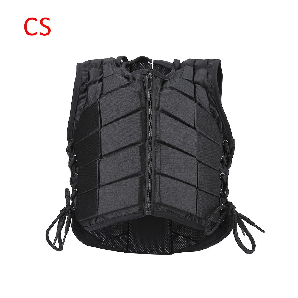 Ecuestres chaqueta protectora chaleco， Chaleco de seguridad for entrenamiento de equitación protector acrílico negro, chaleco de equitación cómodo for niños y niñas(CS)