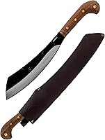 Vista 1 de Condor Tool & Knife Mini Duku Heavy Duty Machete with Sheath, Walnut Handle - Hand Crafted Welted Leather Sheath - Camping Machete Knife - 10.5in