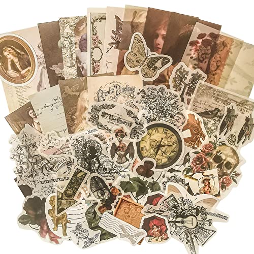 Limmoz Vintage Scrapbooking Stickers Pack, Diy Antique Embellishment Washi Paper Stickers, 120Pcs Retro Aesthetic Stickers For Art Craft Notebook Album Invitations Journals Planners #TOP2