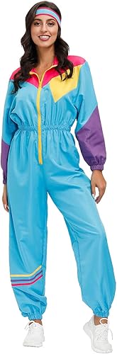 Miniatura 2 de Conjunto deportivo retro de los años 80 para mujer, rompevientos estilo hip hop, conjunto de chándal de discoteca con bloques de color, conjunto