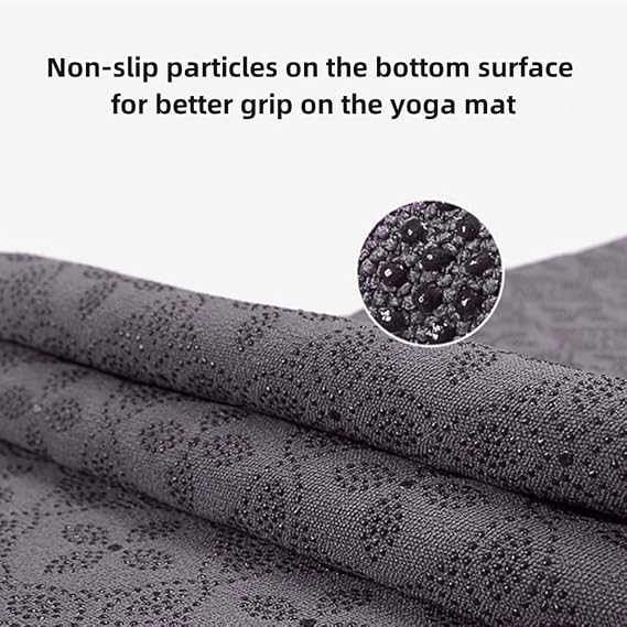 Yoga Towel Sweat Absorbent Non-Slip Yoga Towel Quick-Drying Yoga Mat Hot Mat Cloth Breathable Yoga Mat Towel with Mesh Carrying Bag for Bikram, Pilates, Gym Workout