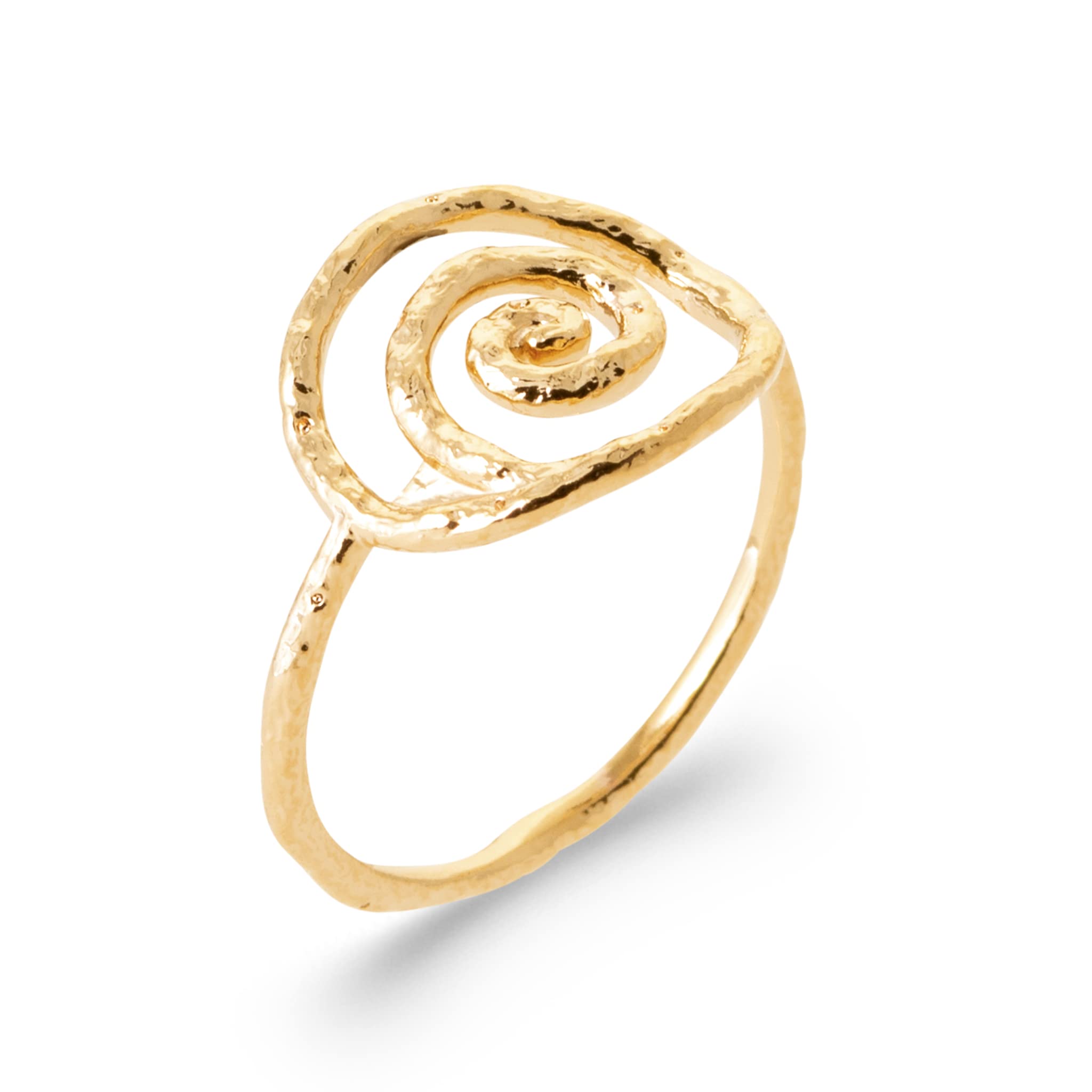 Bague en Plaqué Or style martelé vieilli pour look bohème chic - 5