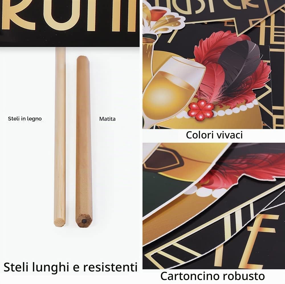 Ruggente 1920 a tema Photo Booth Puntelli, festa di compleanno di 20 Bridal Shower Decoration Supplies, 42 pezzi