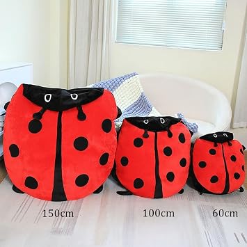 Big Bug Pillow Wearable Plush, Giant Wearable Ladybug Pillow, Cute Ladybird Plush Pillow Suitable for Home Decoration (Red, 150cm/59.9in)