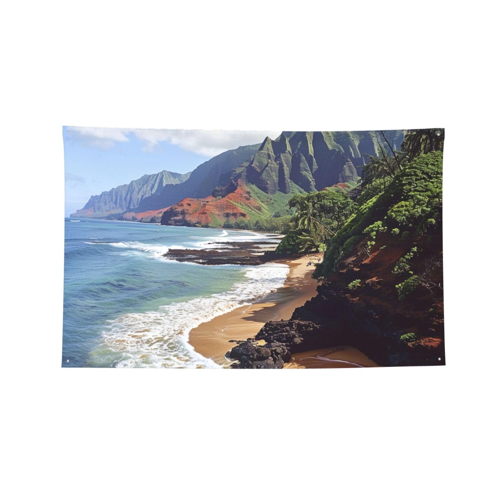 Bannière hawaïenne décorative de bord de mer pour fête en plein air
