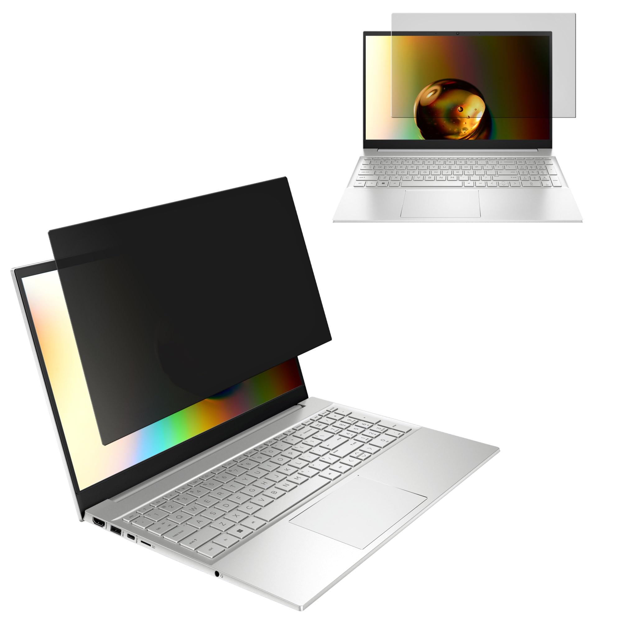 kwmobile Pellicola Privacy per 15.6" Laptop (16:9) 345x195mm - Privacy Screen per Laptop - Filtro Schermo Protettivo Rimovibile - Filtro Anti Luce Blu